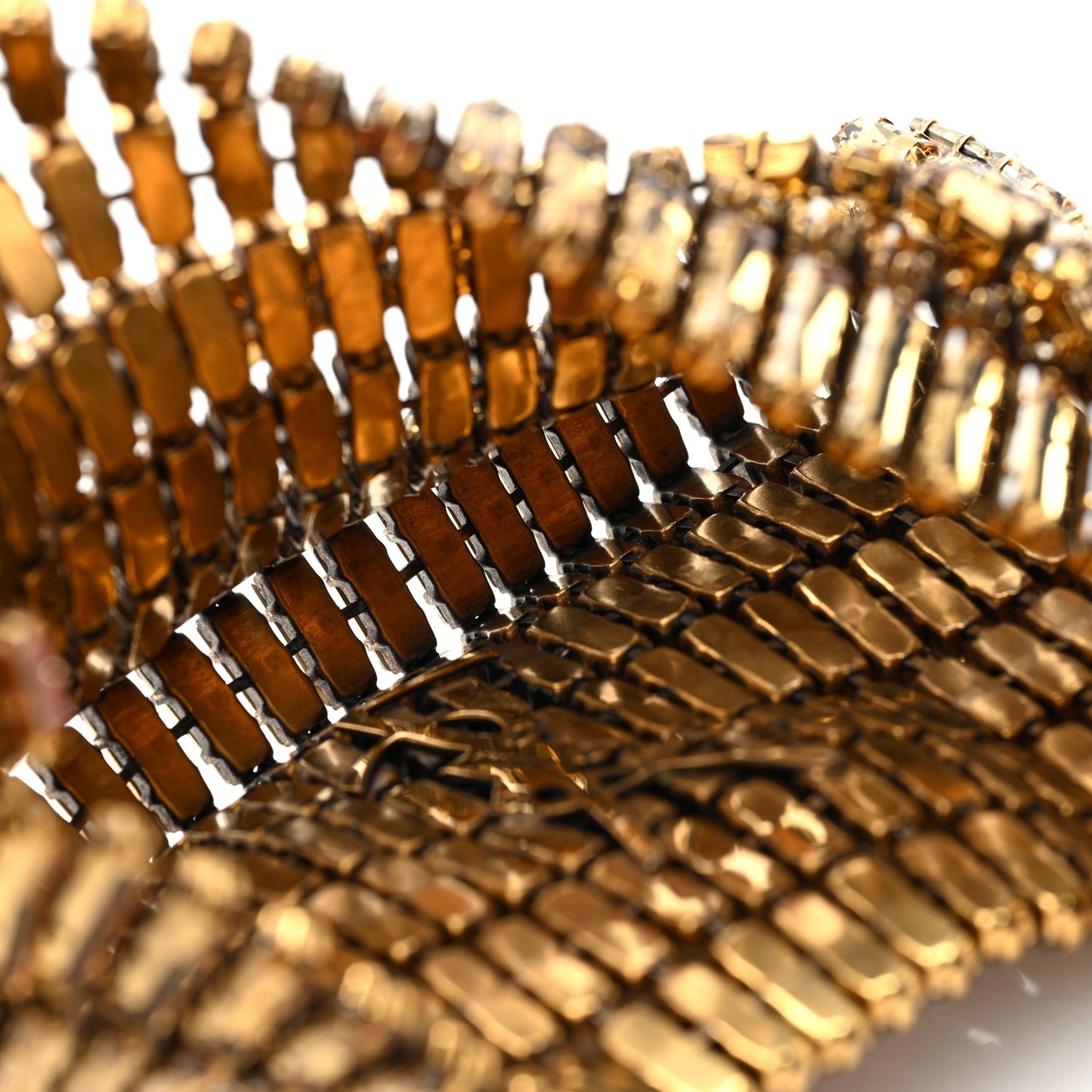 Crystal Embellished Minaudiere Small Bag Bronze