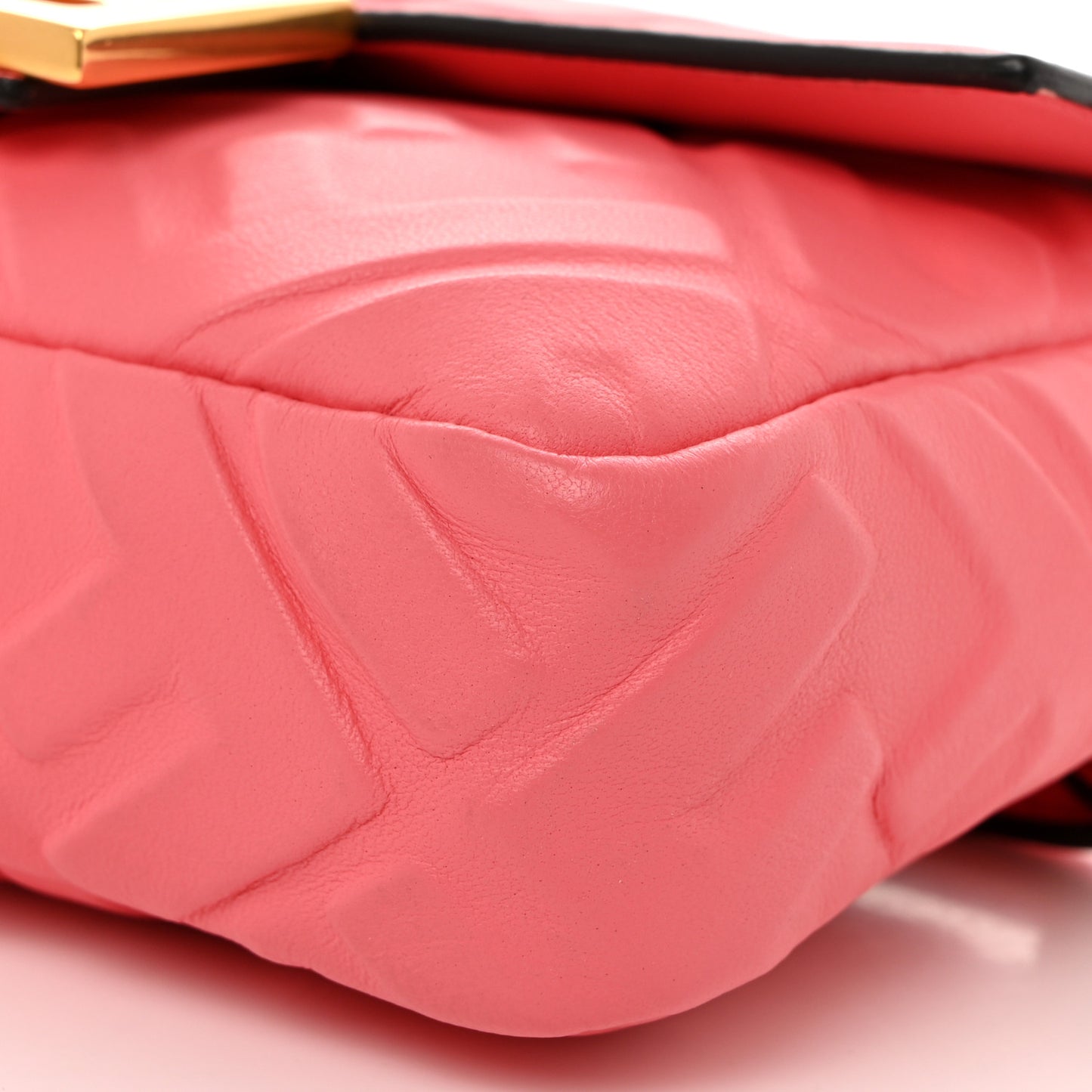 Nappa FF 1974 Embossed Mini Baguette Pink Dalia