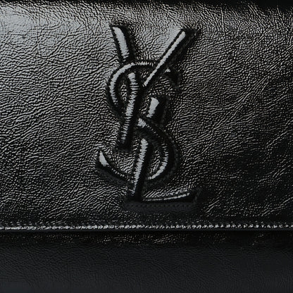 Saint Laurent Textured Patent Monogram Large Belle De Jour Clutch Black 7 of 10