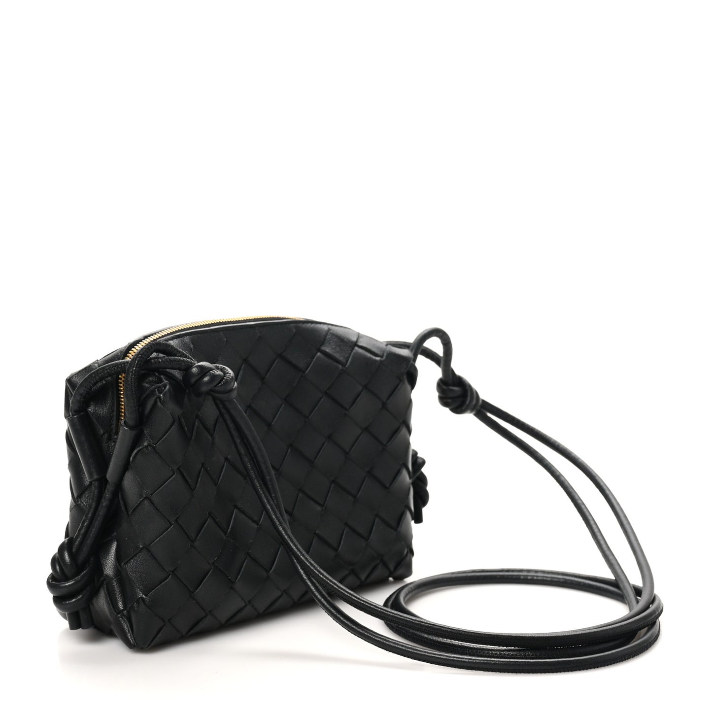 Nappa Intrecciato Mini Loop Camera Bag Black
