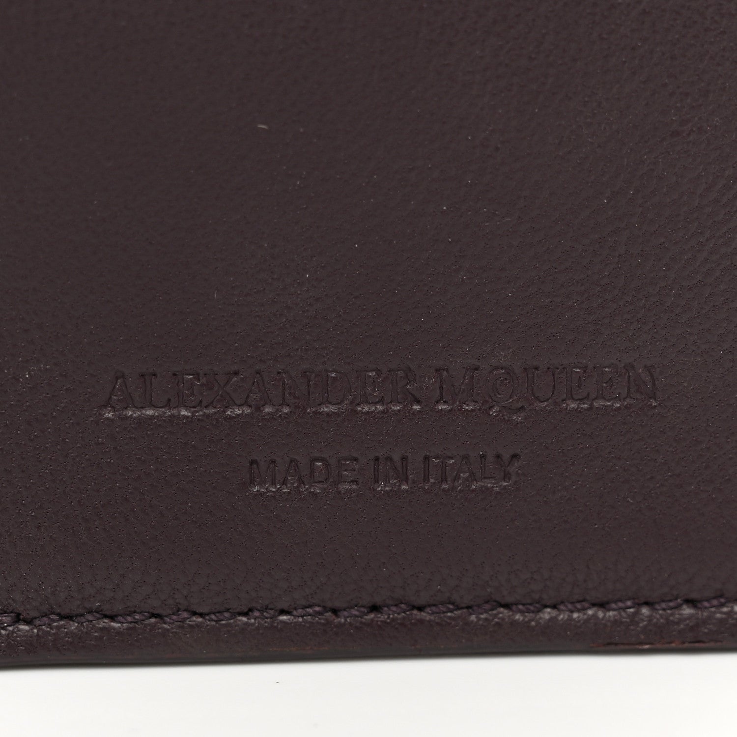 Alexander McQueen Pebbled Calfskin Skull Continental Wallet Burgundy 7 of 9