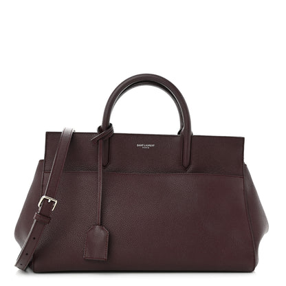 Saint Laurent Grained Calfskin Small Cabas Rive Gauche Amaranto 1 of 10