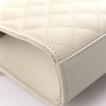 Saint Laurent Grain De Poudre Textured Mixed Matelasse Triquilt Small Monogram Satchel Crema Soft 10 of 16