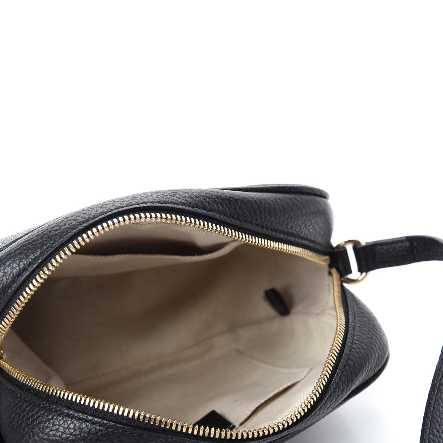 Pebbled Calfskin Small Soho Disco Bag Black