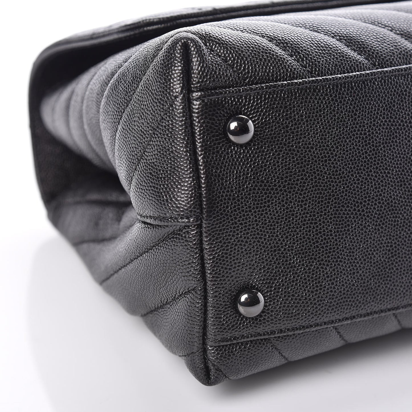 Caviar Chevron Quilted Small Coco Handle Flap So Black