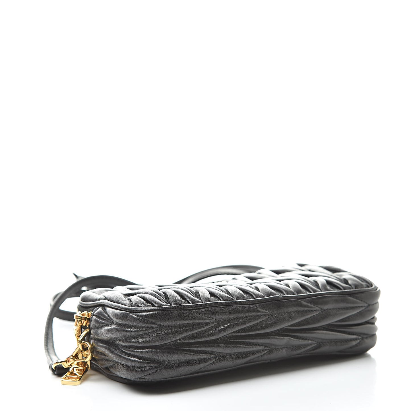 Nappa Matelasse Double Zip Pochette Clutch Black