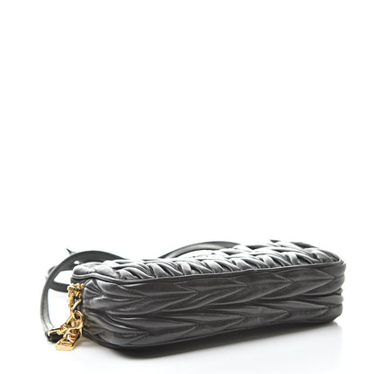 Miu Miu Nappa Matelasse Double Zip Pochette Clutch Black 4 of 11