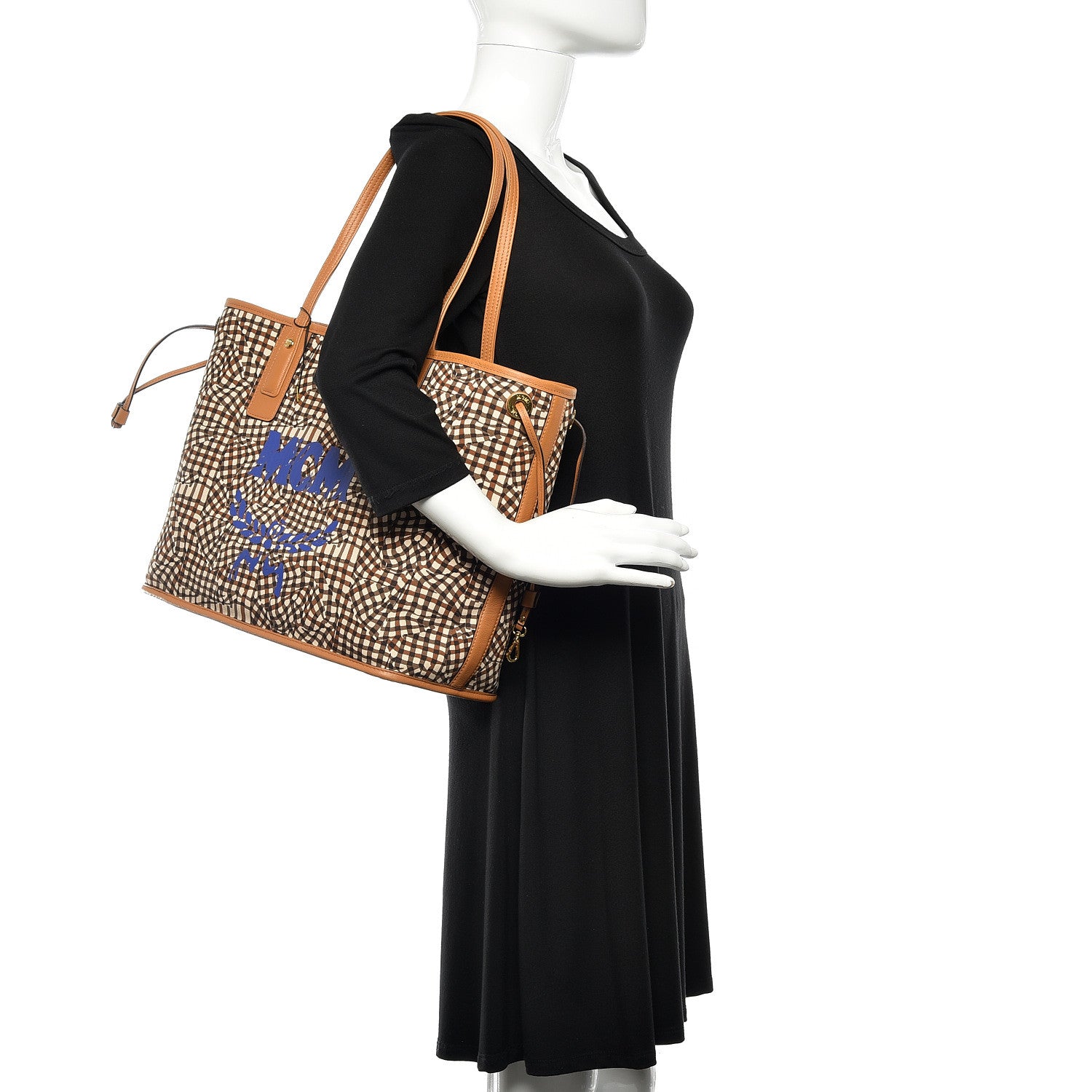 MCM Visetos Medium Liz Reversible Shopper Tote Cognac 2 of 18
