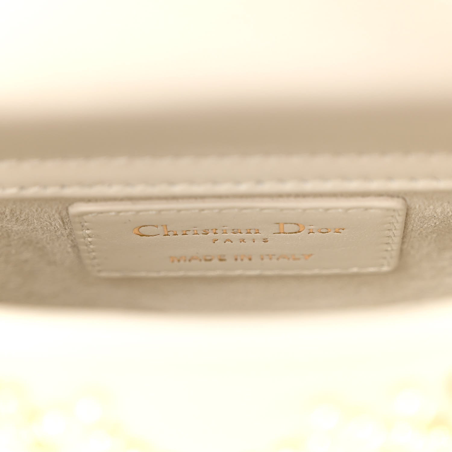Christian Dior Lambskin Pearl Cannage Micro Lady Dior Latte 6 of 10