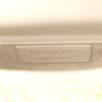 Christian Dior Lambskin Pearl Cannage Micro Lady Dior Latte 6 of 10