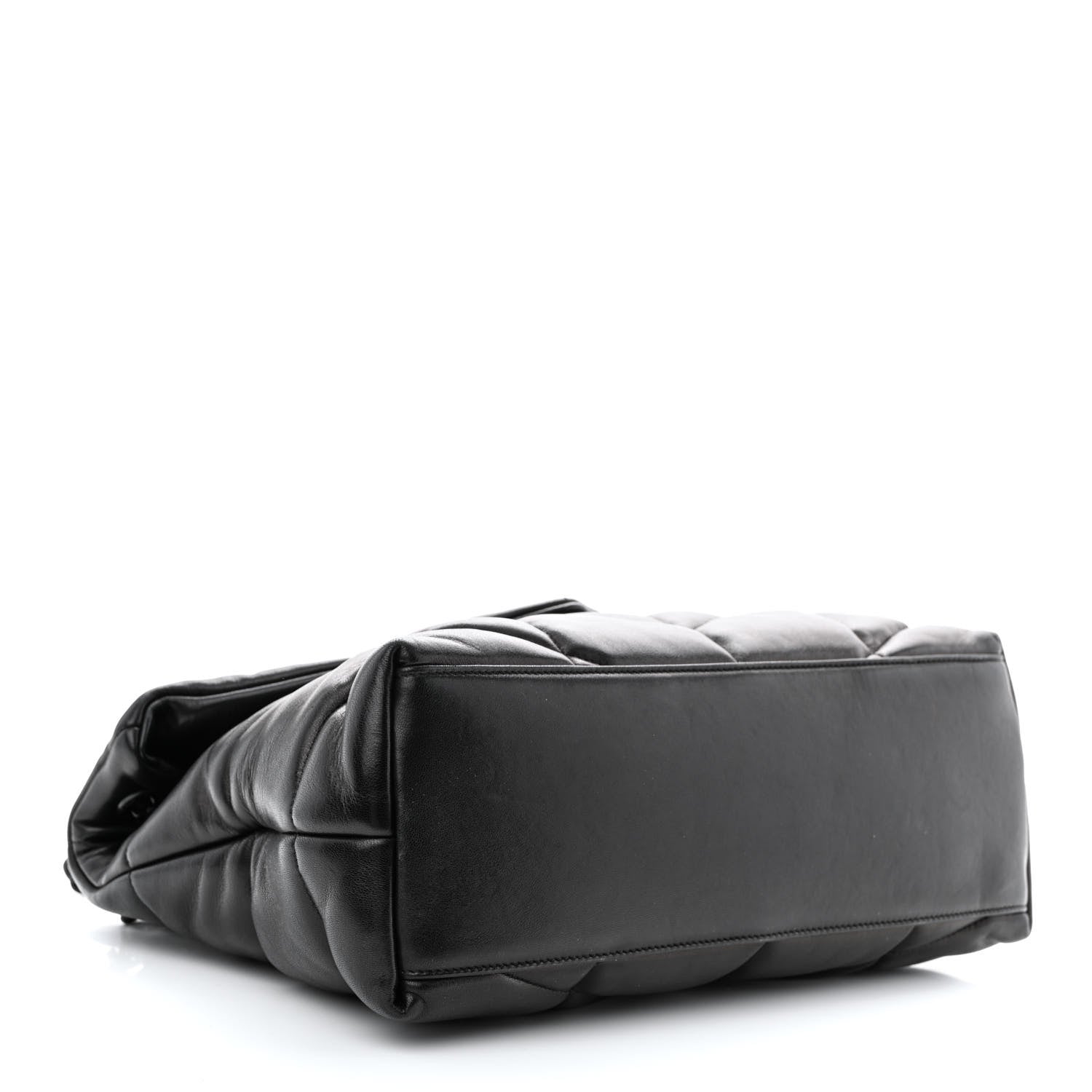 Saint Laurent Lambskin Quilted Monogram Monochrome Medium Loulou Puffer Chain Satchel Black 4 of 10