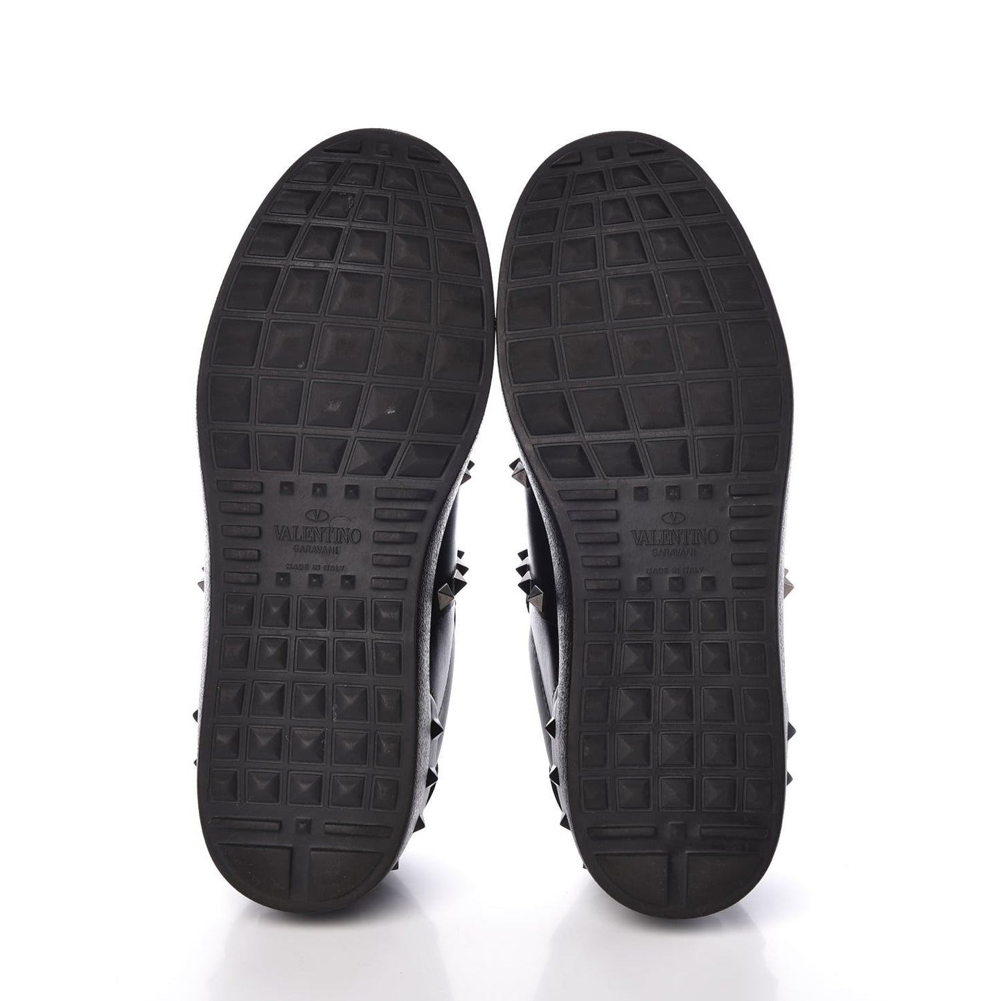 Calfskin Mens Rockstud Untitled Open Sneakers 39 Black