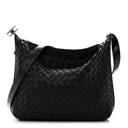 Bottega Veneta Deerskin Intrecciato Small Traveler Hobo Black 1 of 9