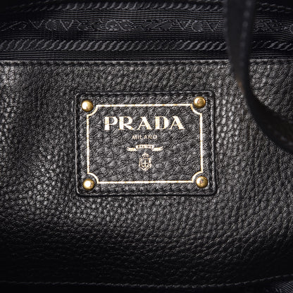 Prada Vitello Daino Shoulder Bag Black 6 of 17