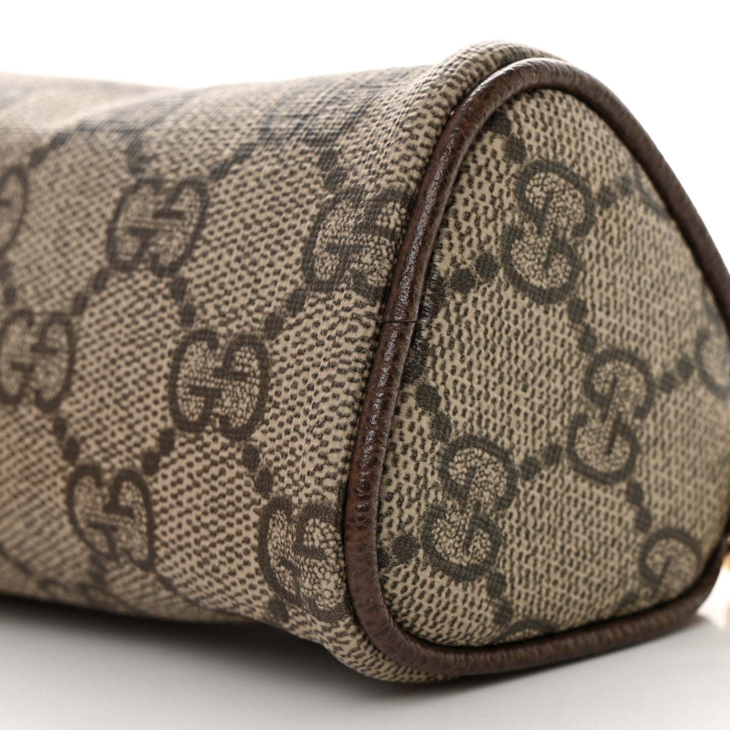 GG Supreme Monogram Strawberry Retro Interlocking G Barrel Coin Purse Beige Ebony