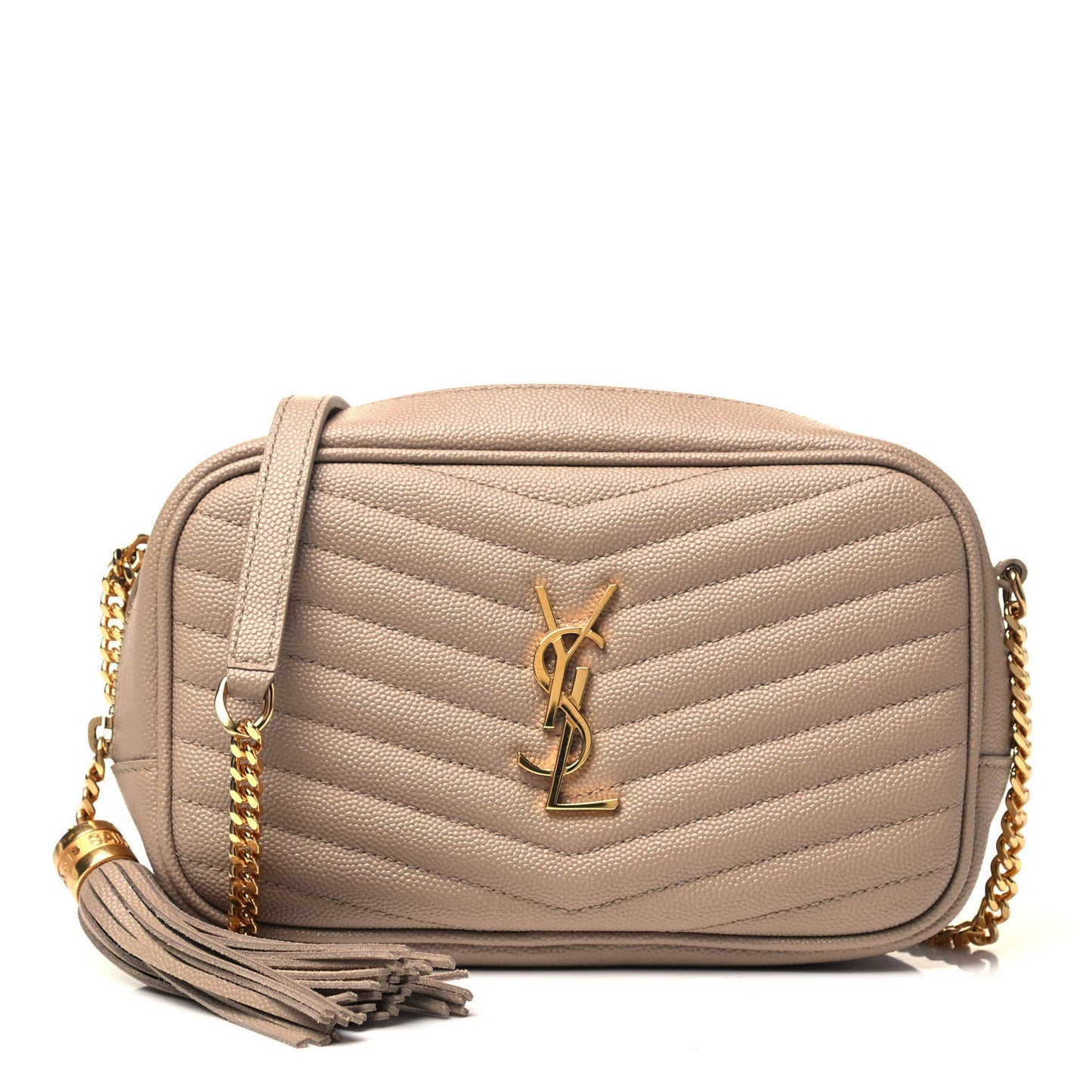 Grain De Poudre Matelasse Monogram Mini Lou Camera Bag Dark Beige
