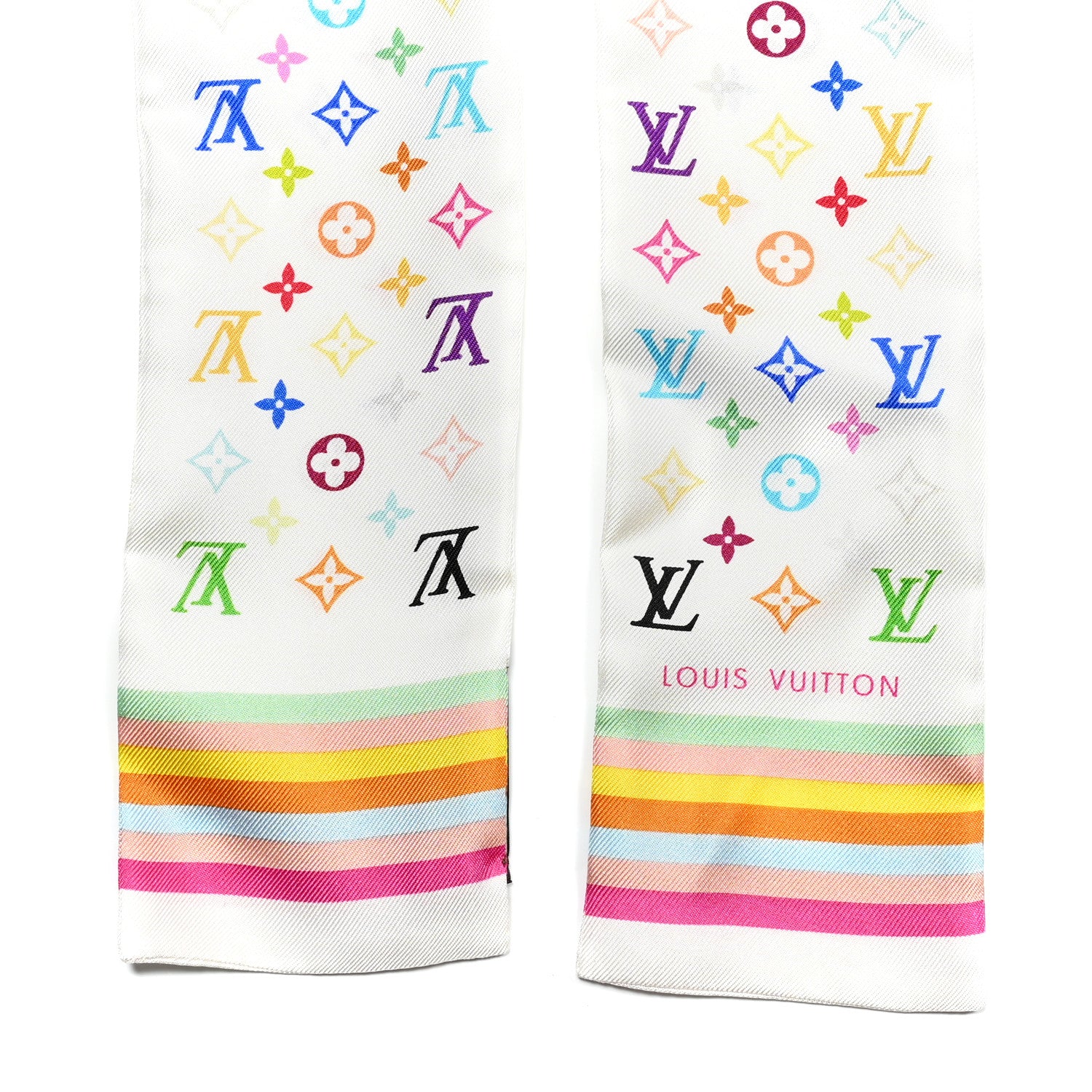 Louis Vuitton Silk Monogram Multicolor Bandeau White 4 of 4