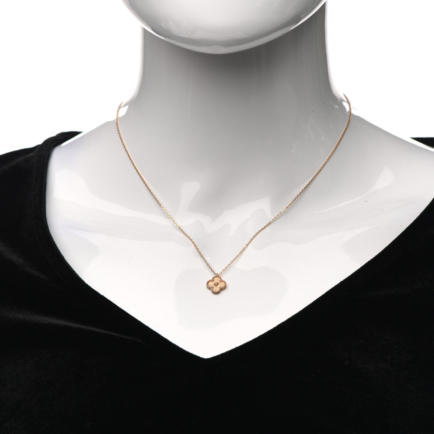 18K Rose Gold Sweet Alhambra Pendant Necklace