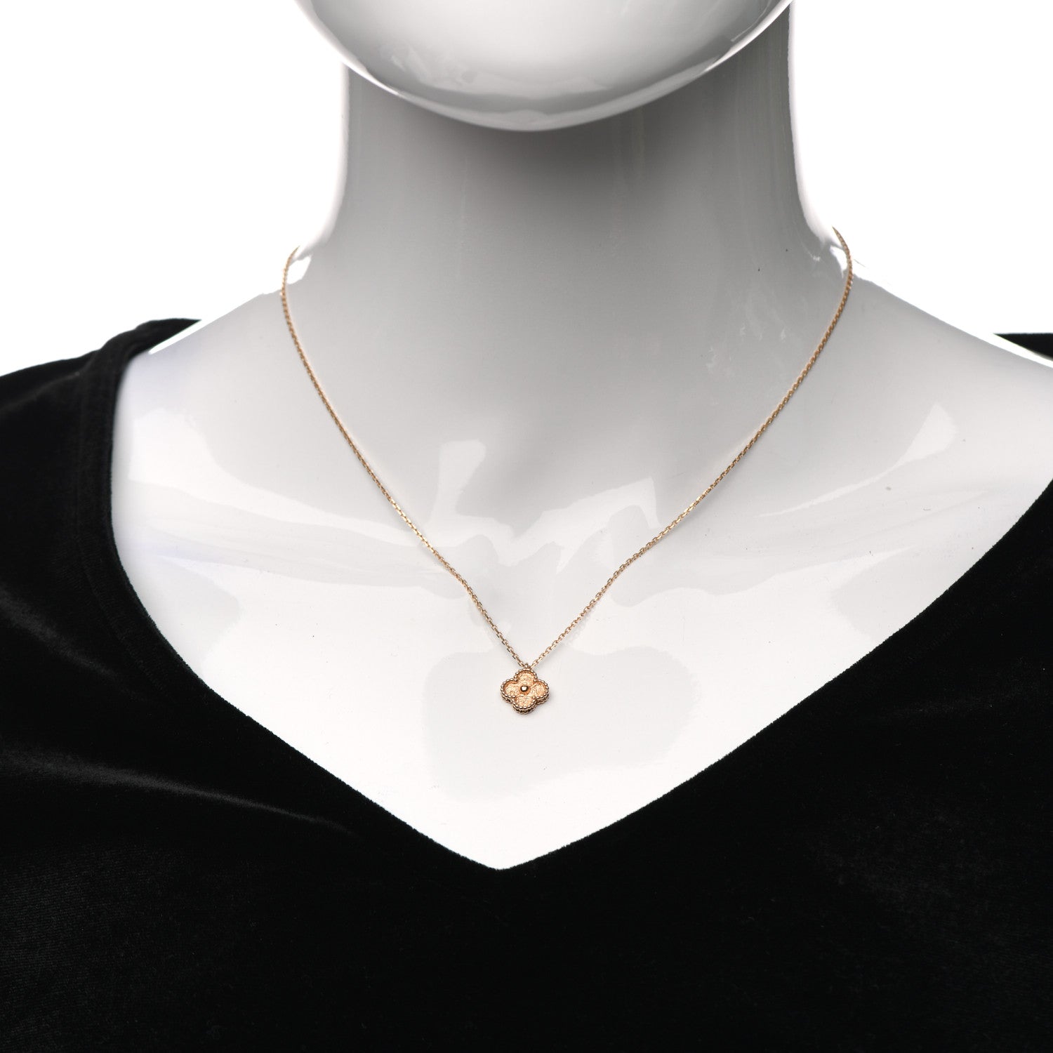 Van Cleef & Arpels 18K Rose Gold Sweet Alhambra Pendant Necklace 2 of 6