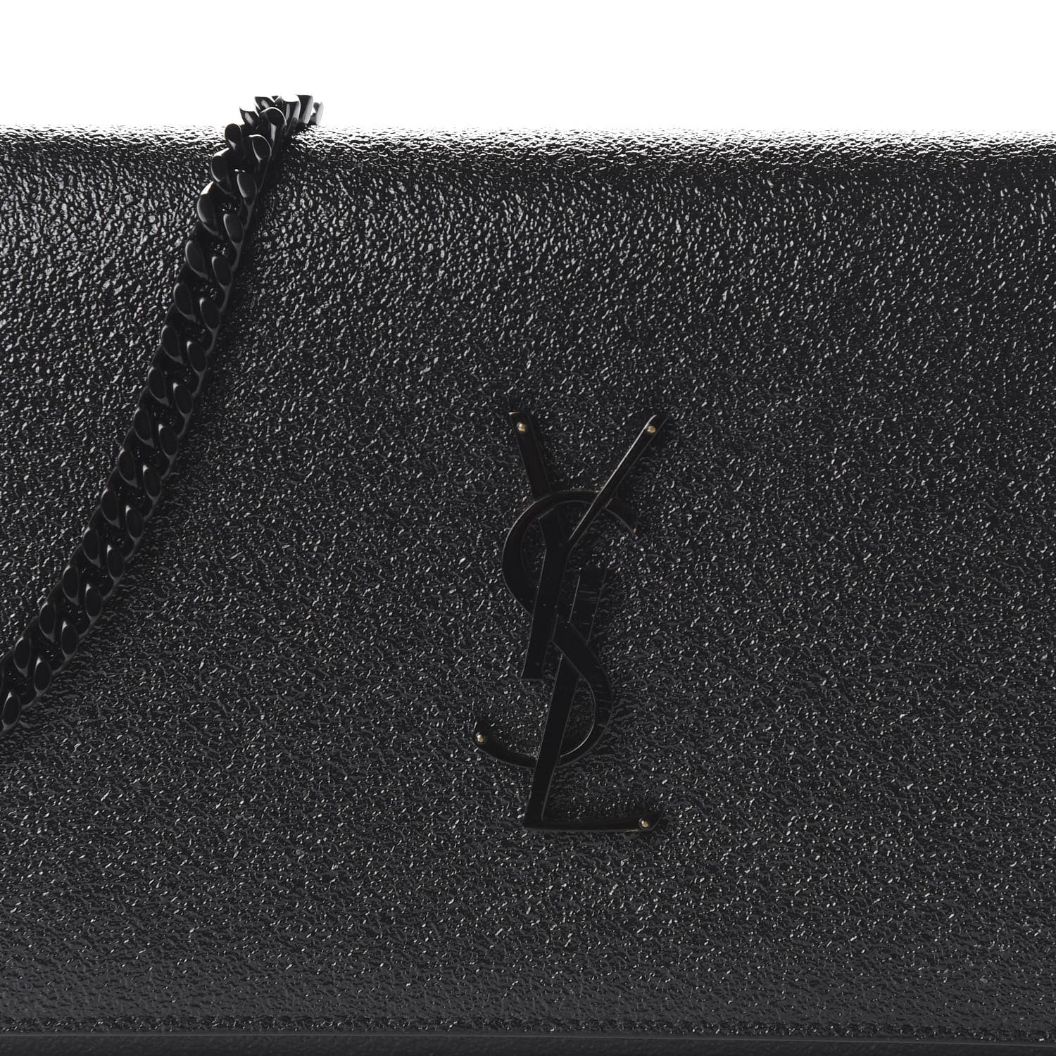 Saint Laurent Grained Metallic Calfskin Monogram Chain Wallet Black 9 of 9