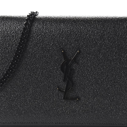 Saint Laurent Grained Metallic Calfskin Monogram Chain Wallet Black 9 of 9