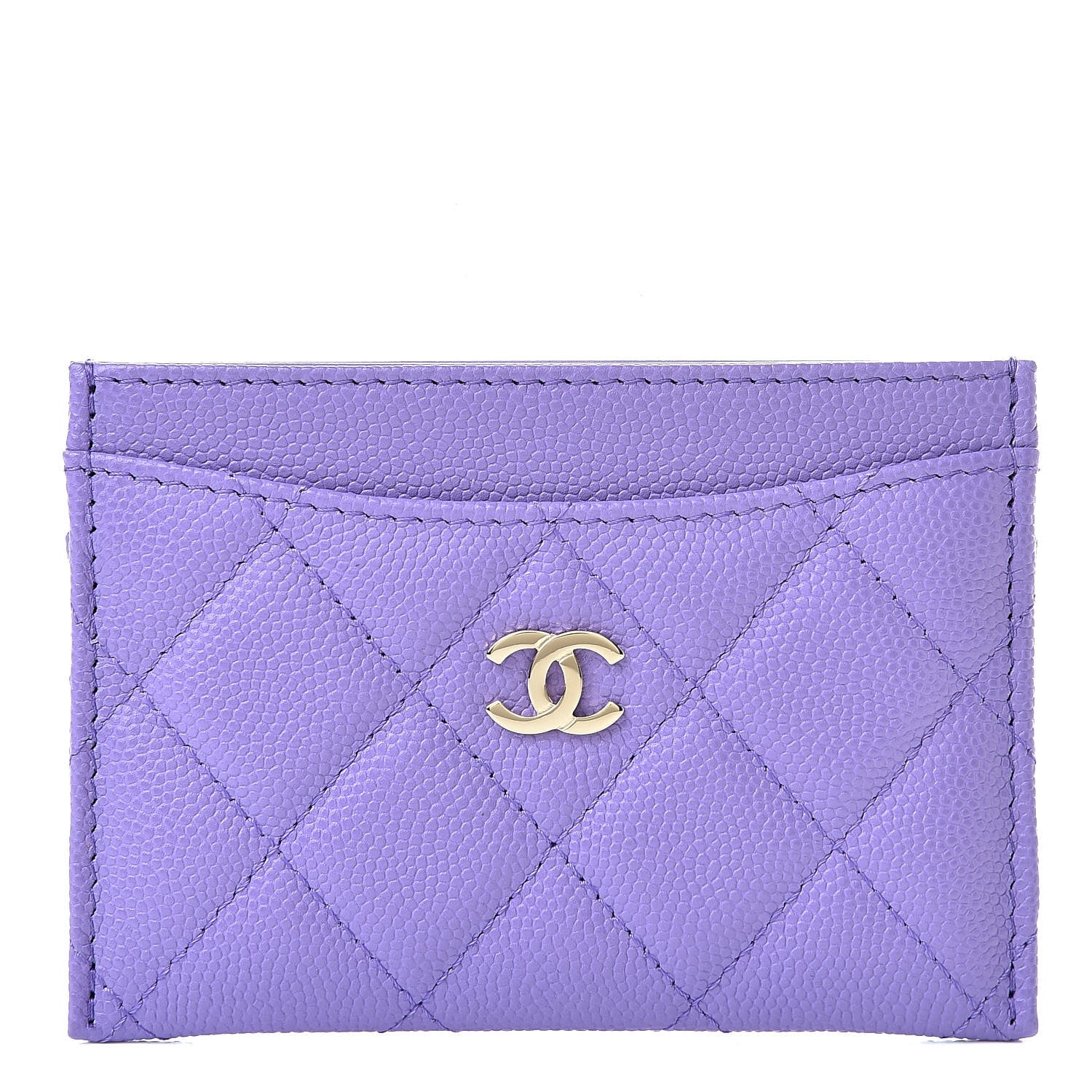 Chanel Caviar Quilted Card Holder Purple 1 of 8