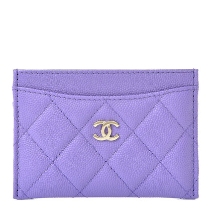 Chanel Caviar Quilted Card Holder Purple 1 of 8