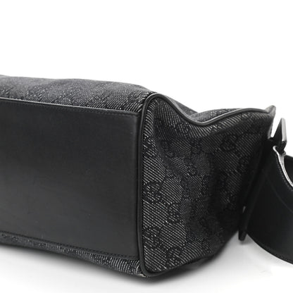 Gucci Denim Monogram GG Signature Shoulder Bag Black 10 of 11
