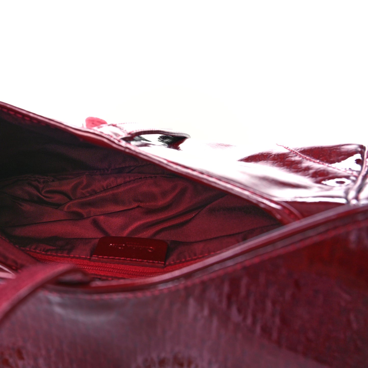 Patent Diorissimo Double Saddle Bag Dark Red