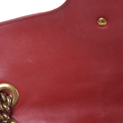Gucci Calfskin Matelasse Small GG Marmont Shoulder Bag Hibiscus Red 9 of 19