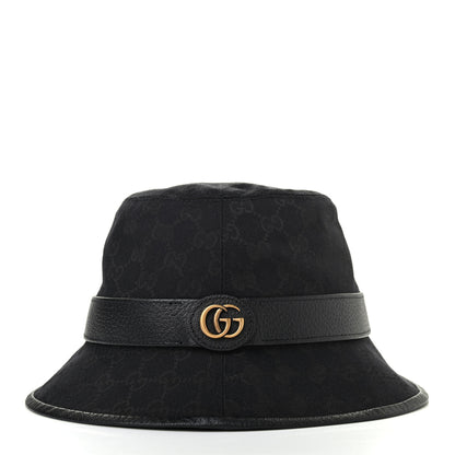 Gucci Monogram Textured Dollar Calfskin GG Jago Bucket Hat L Black 3 of 9
