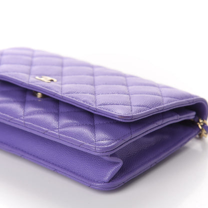 Chanel Caviar Quilted Wallet On Chain WOC Purple 7 of 11
