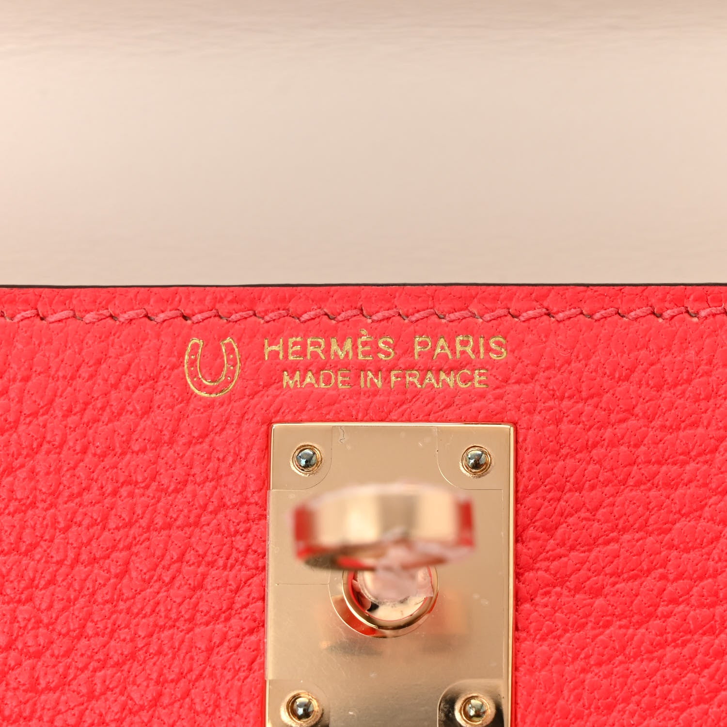 Hermes Chevre Mysore Horseshoe Mini Kelly Sellier 20 Rose Texas Nata 6 of 12