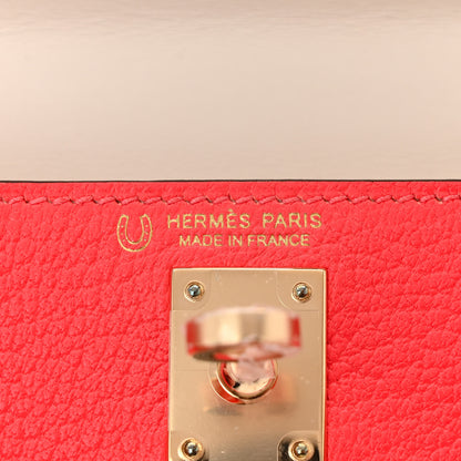 Hermes Chevre Mysore Horseshoe Mini Kelly Sellier 20 Rose Texas Nata 6 of 12