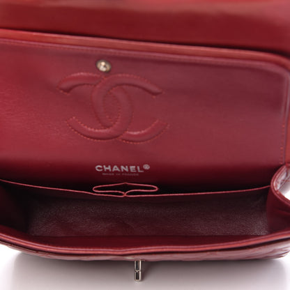 Chanel Patent Calfskin Quilted Medium Double Flap Dark Red 5 of 10