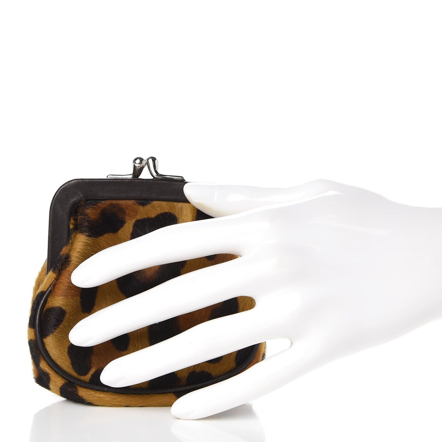 Calf Hair Leopard Print Coin Purse