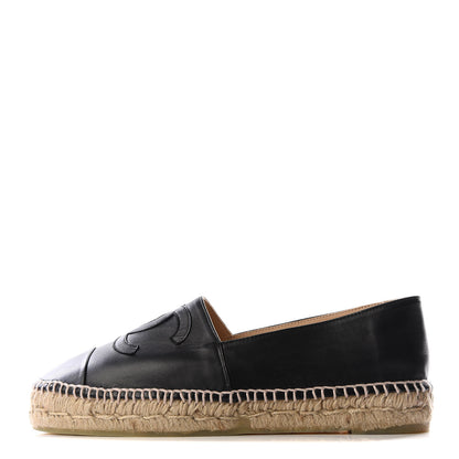 Chanel Lambskin CC Espadrilles 39 Black 1 of 8