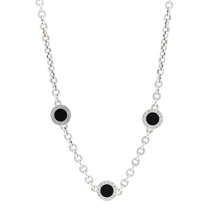 Bulgari 18K White Gold Black Onyx BVLGARI BVLGARI Station Necklace 1 of 4