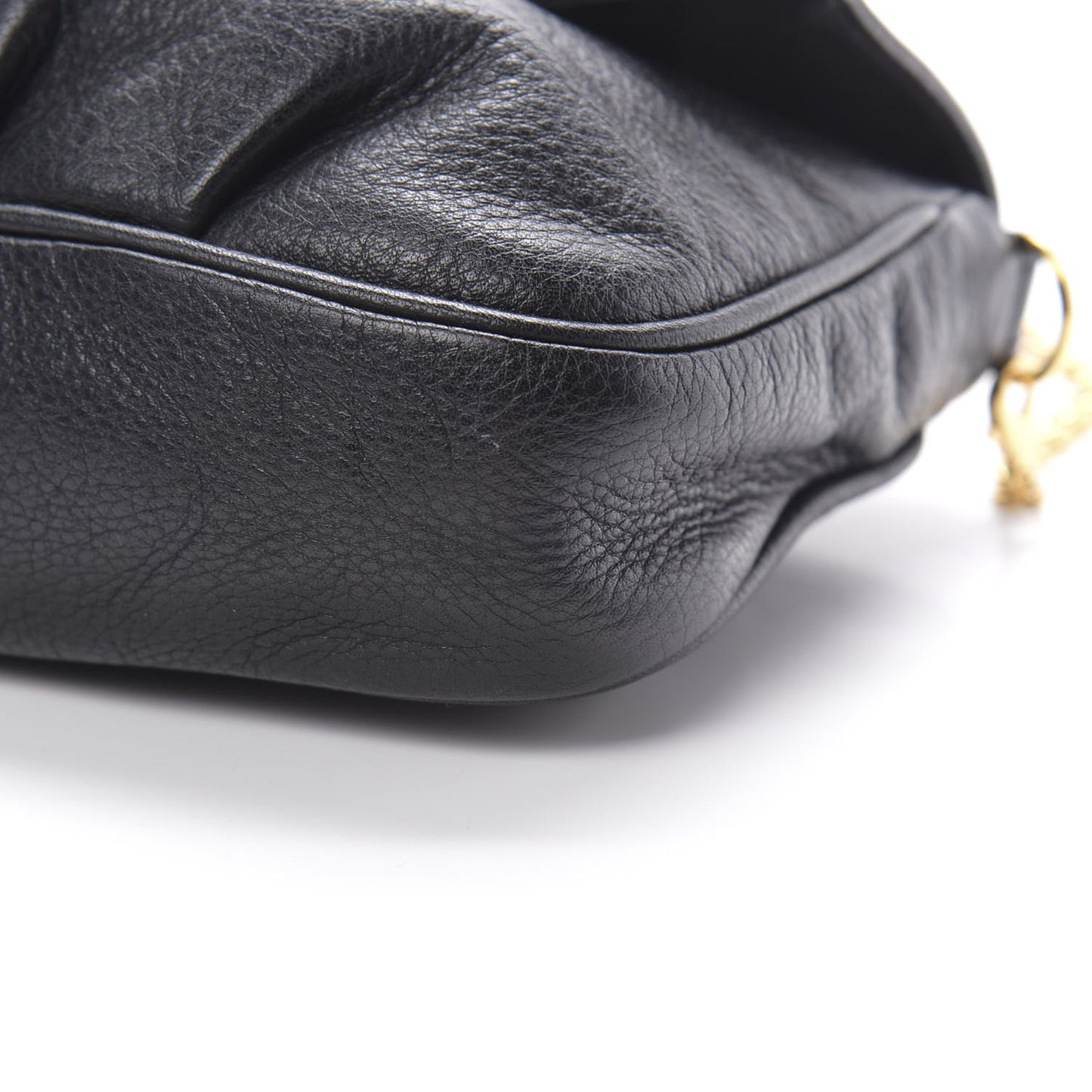 Vitello Flamingo Fendista Pouchette Crossbody Black
