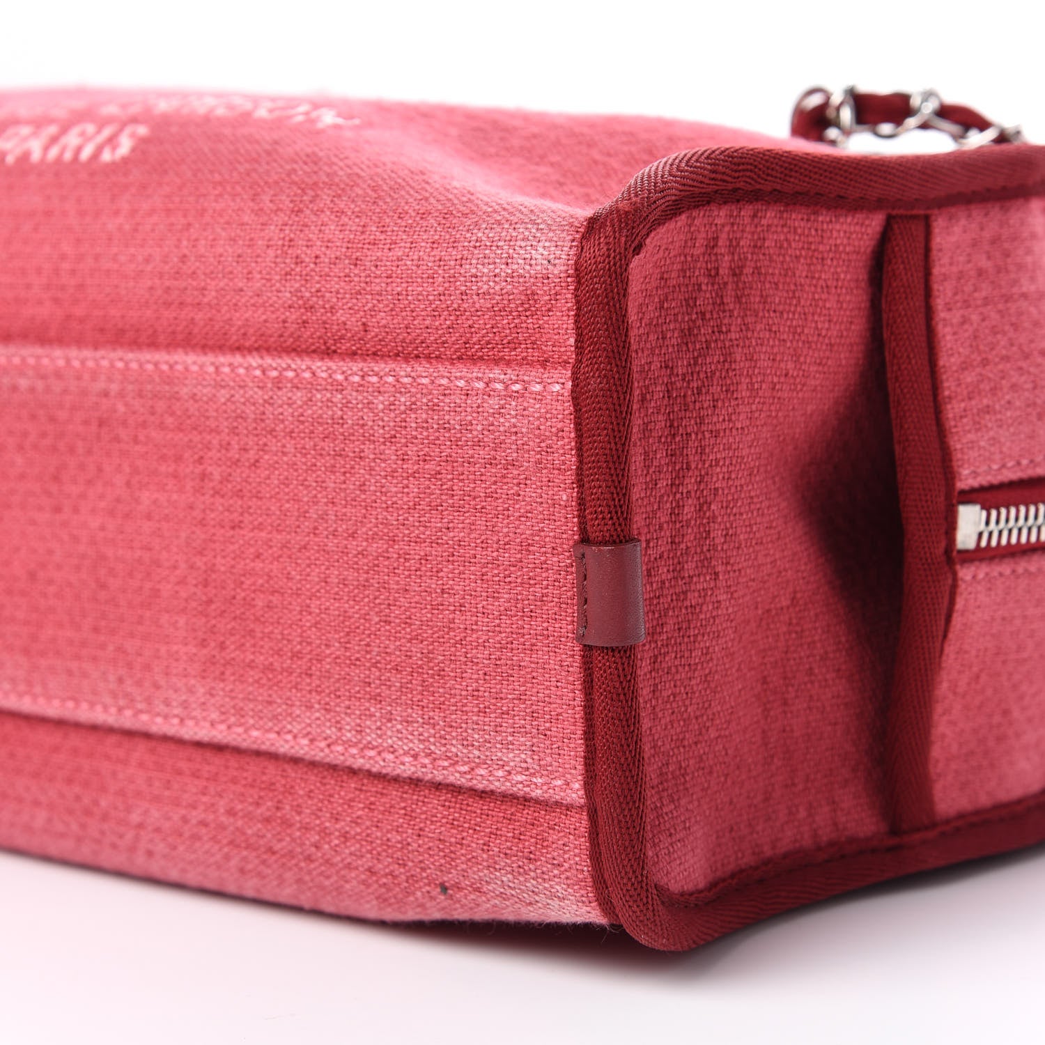 Chanel Canvas Deauville Small Bowling Bag Dark Pink 8 of 11