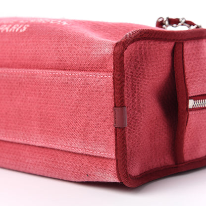 Chanel Canvas Deauville Small Bowling Bag Dark Pink 8 of 11