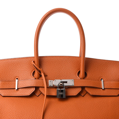 Hermes Taurillon Clemence Birkin 35 Orange 10 of 10