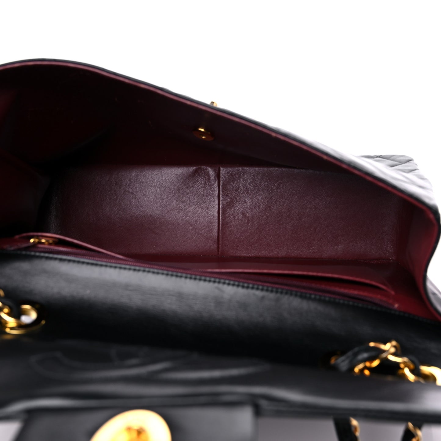 Lambskin Quilted XL Jumbo Single Flap Black