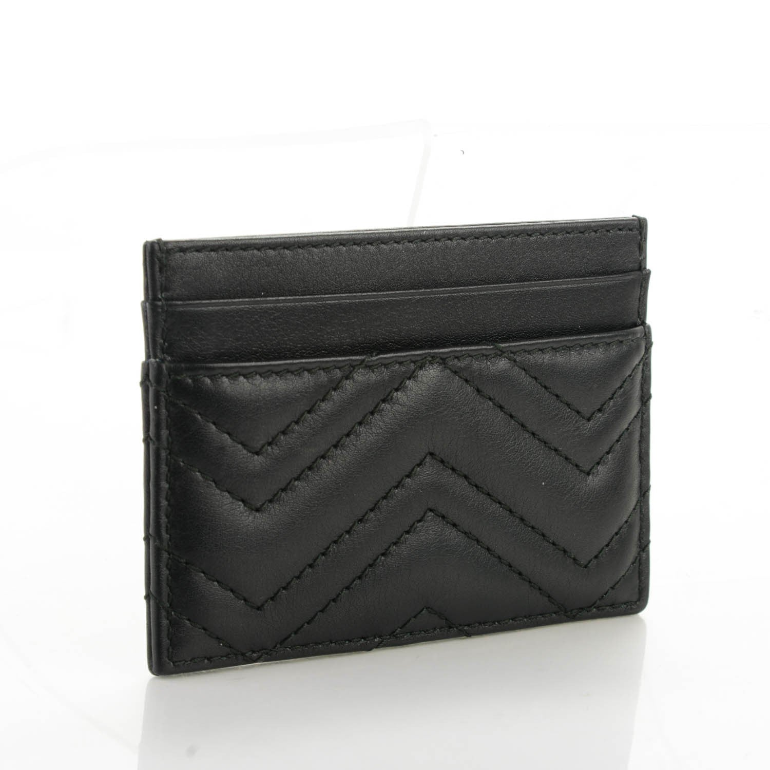 Gucci Calfskin Matelasse GG Marmont Card Holder Black 3 of 6