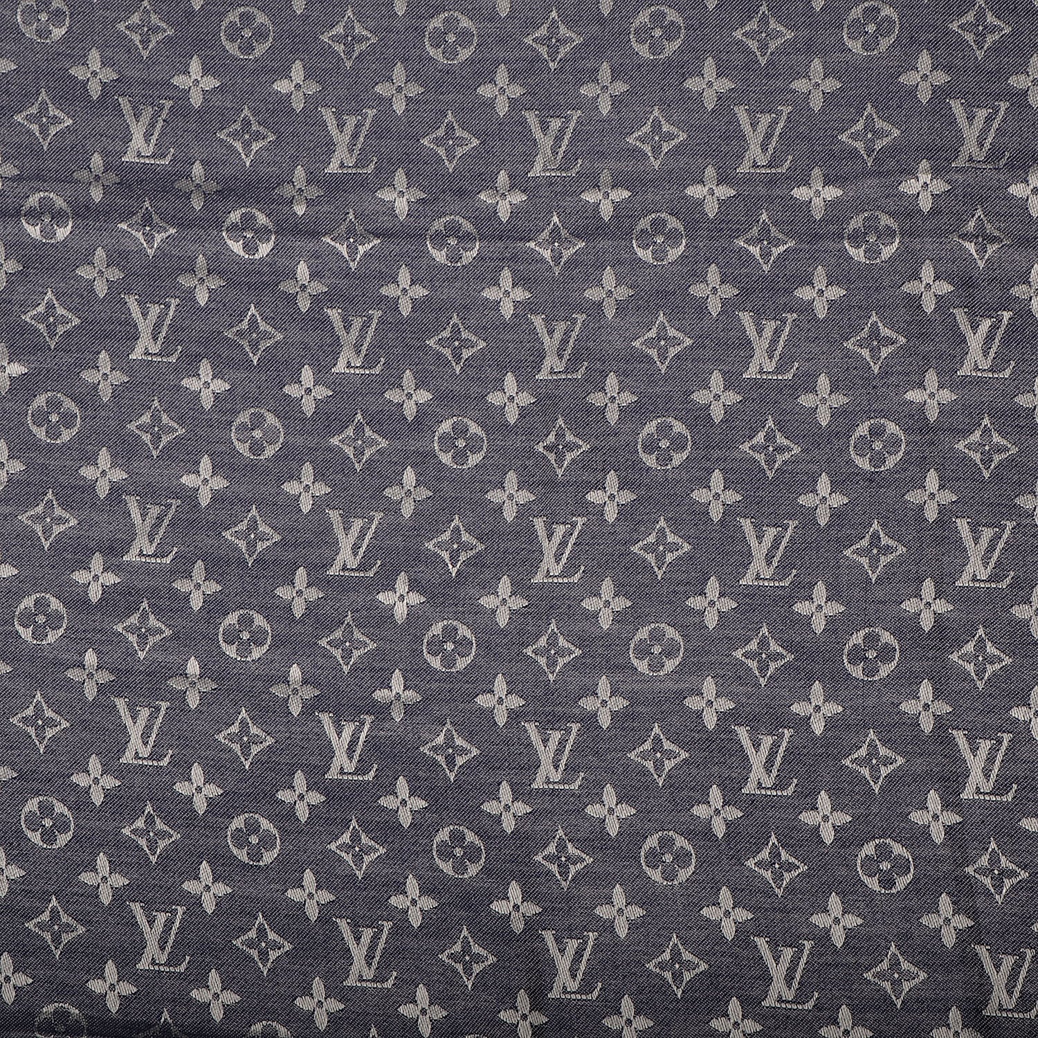 Louis Vuitton Wool Silk Monogram Denim Shawl Blue 1 of 4