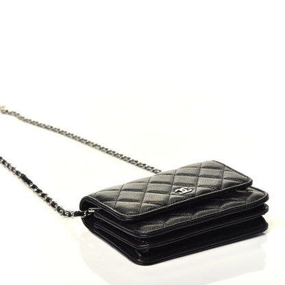Chanel Caviar Quilted Mini Wallet On Chain WOC Black 4 of 9