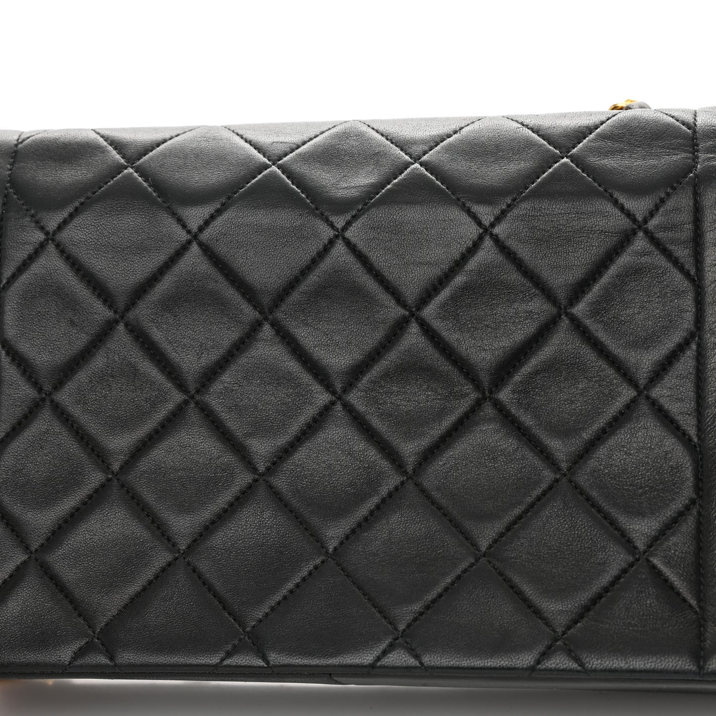 Lambskin Medium Single Flap Black