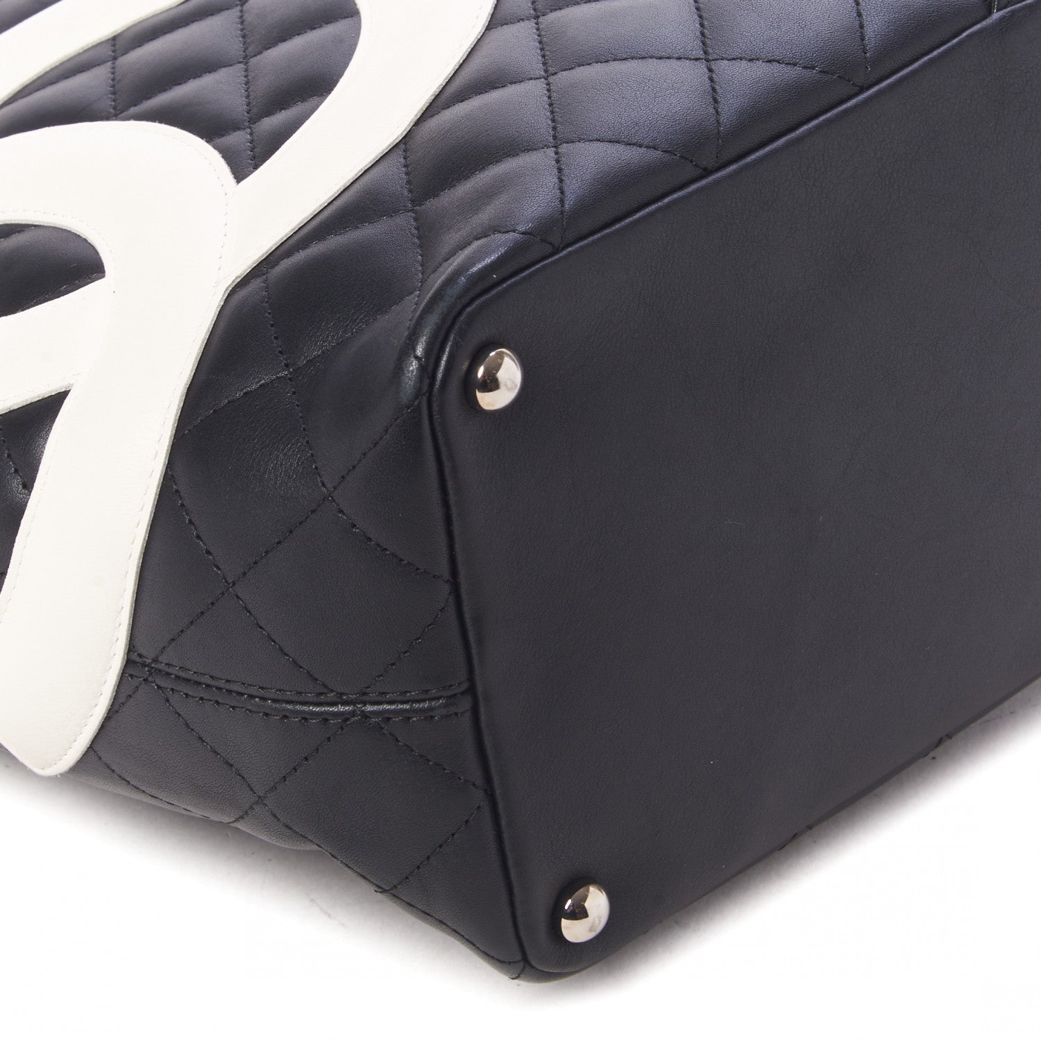 Chanel Calfskin Quilted Medium Cambon Tote Black White 6 of 12