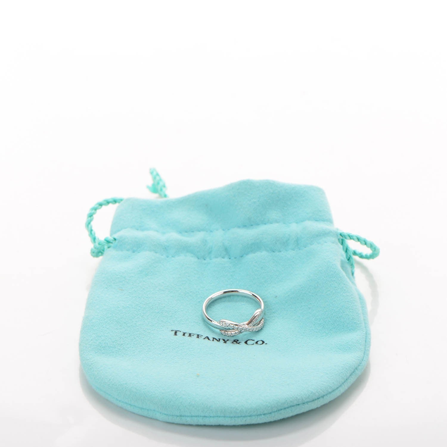 Tiffany 18K White Gold Diamond Infinity Ring 4.5 5 of 5