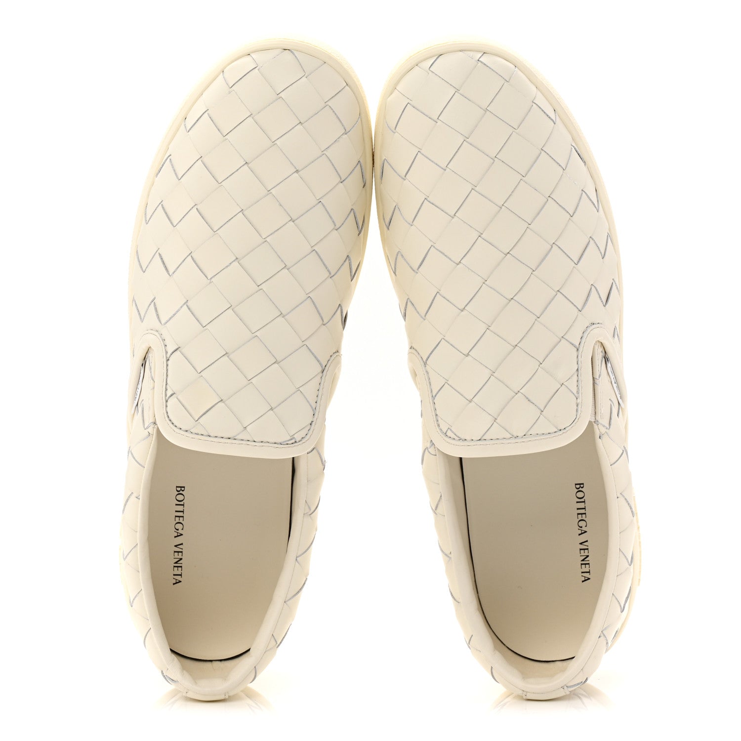 Bottega Veneta Nappa Intrecciato Mens Sawyer Slip On Sneakers 46 White 2 of 10